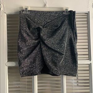 Silver metallic skirt
